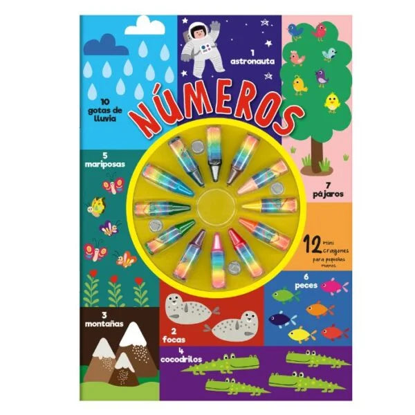 Libro numero, 12 Mini Crayones