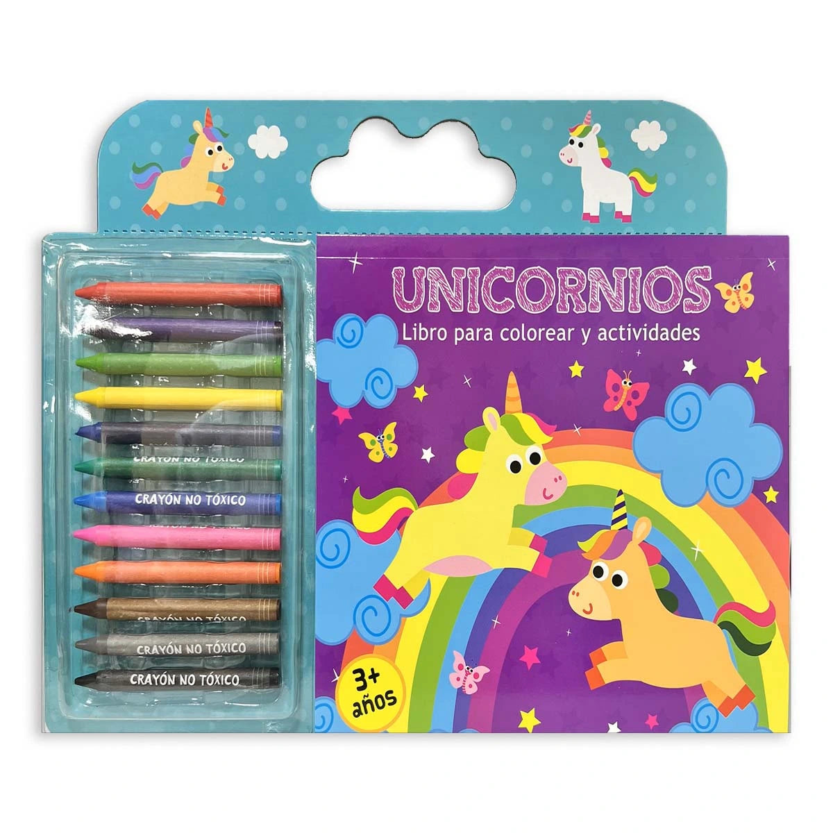 UNICORNIOS libros para colorear - 12 crayones