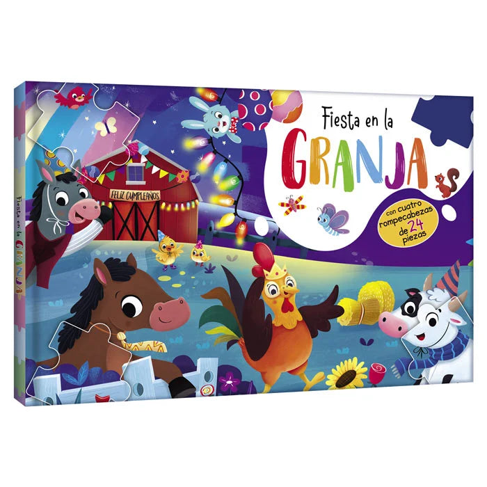 LA GRAN FIESTA -   LIBRO + 4 ROMPECABEZAS  piezas Grande