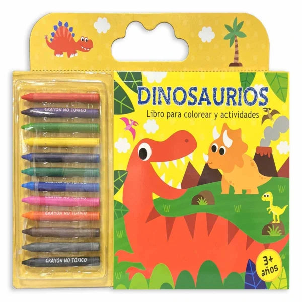 DINOSAURIOS libros para colorear - 12 crayones