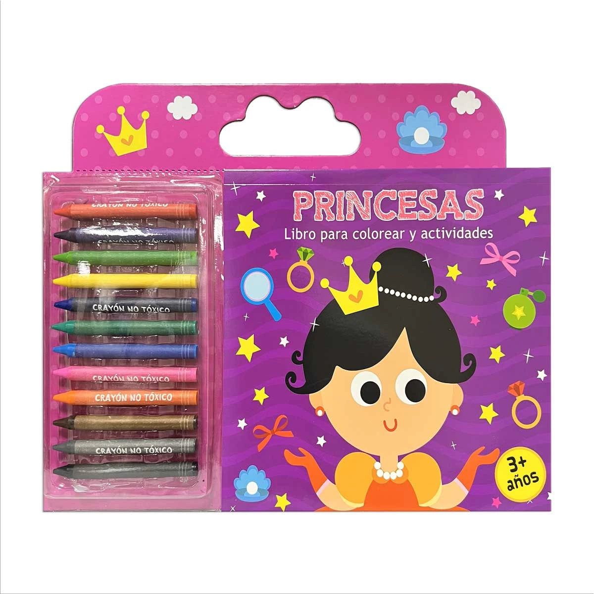 PRINCESAS  libros para colorear - 12 crayones