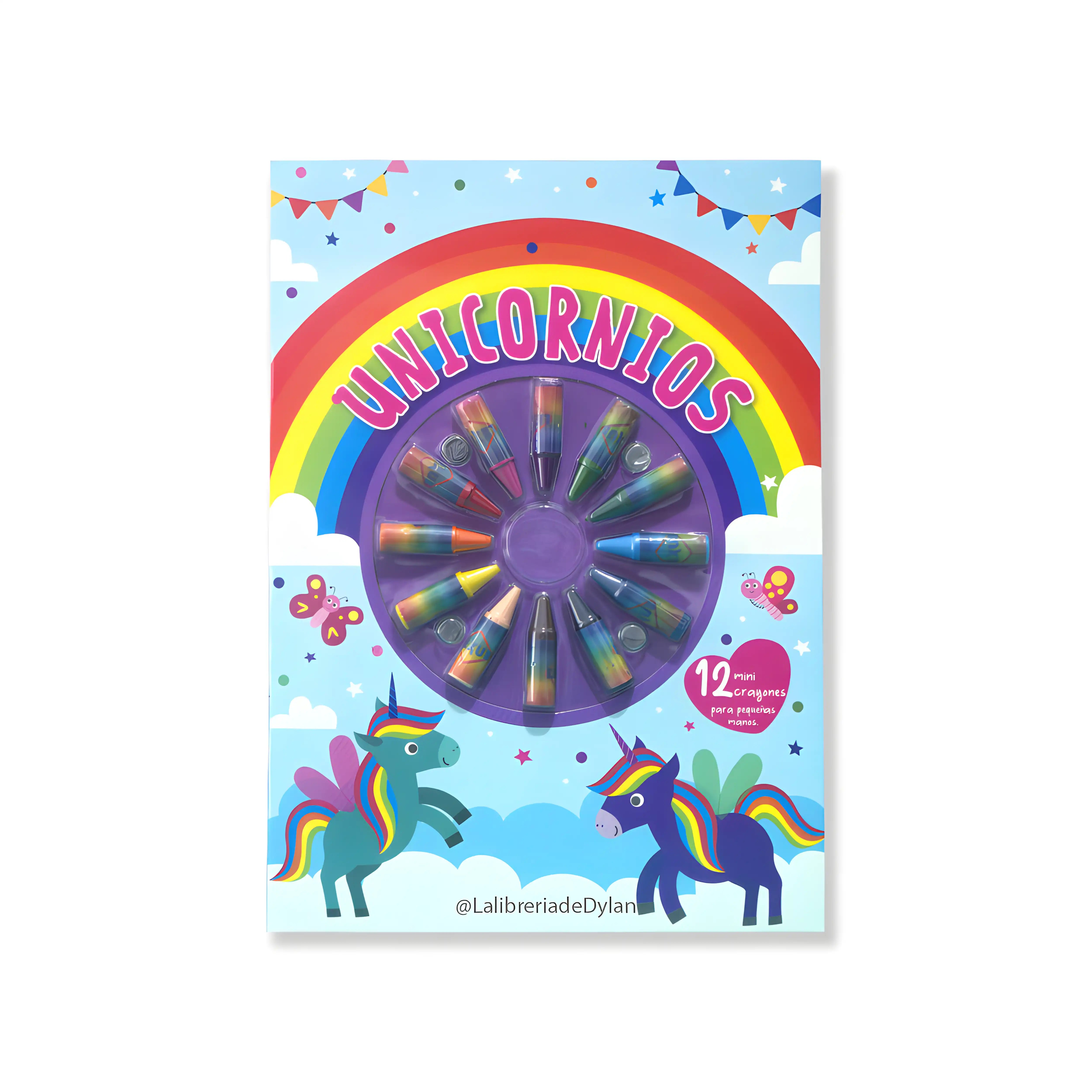 Unicornios - Libro Colorear + 12 Mini Crayones