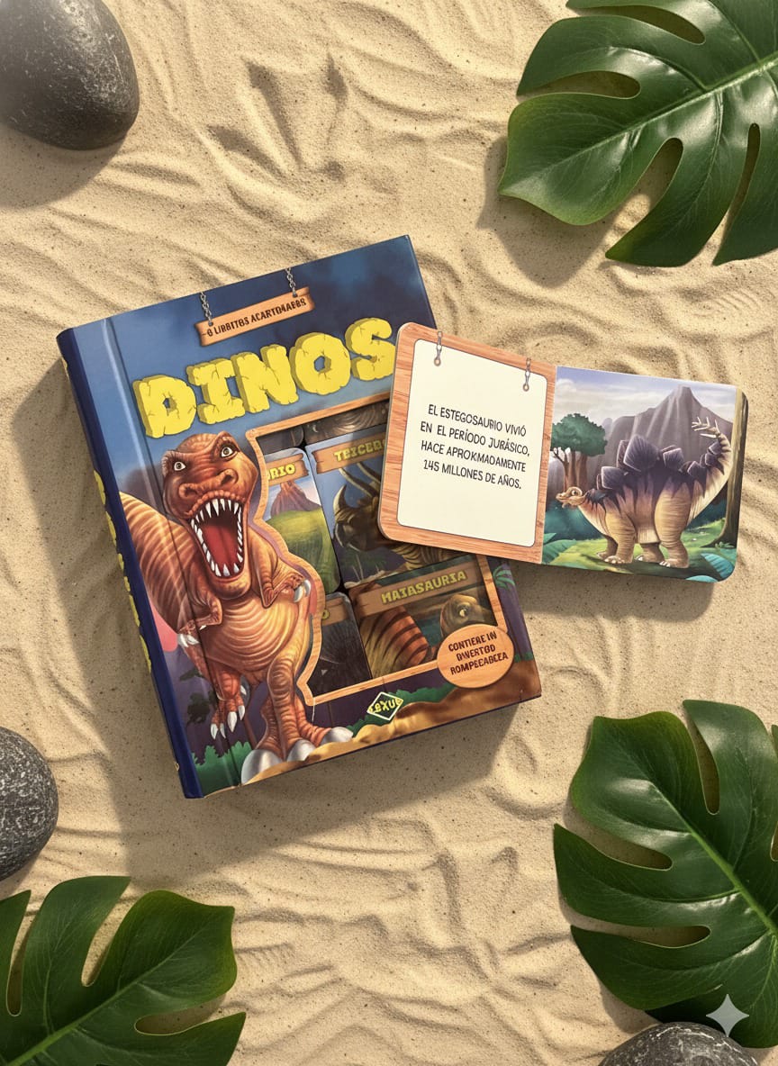 Dinos 6 Libritos Acartonados Cofre Imantado